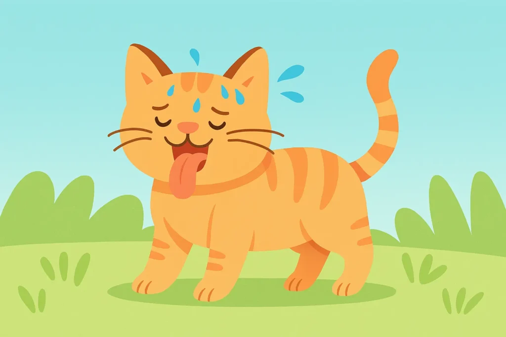 Zwetende kat